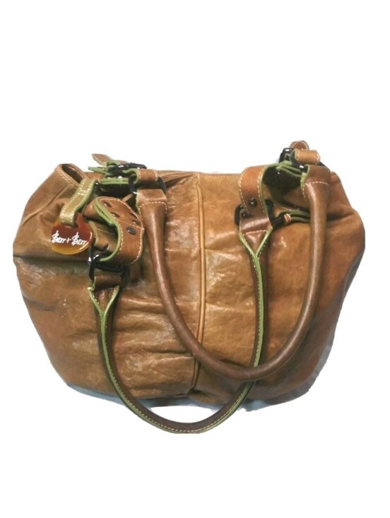 Barr + Barr Handbags - Vintage Barr + Barr New York Leather Bag Boho Shoulder Tote Olive Brown &  Green